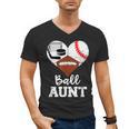 Ball Aunt Heart Football Baseball Hockey Game Day Men's V-Neck T-Shirt Ball Aunt Heart Football Baseball Hockey Game Day Men's V-Neck T-Shirt