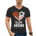 Ball Mom Heart Soccer Basketball Baseball Football Mom Men's V-Neck T-Shirt Ball Mom Heart Soccer Basketball Baseball Football Mom Men's V-Neck T-Shirt