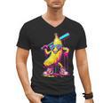 Banana With Baseball Bat Street Baseball Drip Men's V-Neck T-Shirt Banana With Baseball Bat Street Baseball Drip Men's V-Neck T-Shirt
