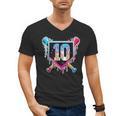 Baseball 10 Year Old Boy Ice Cream Drip 10th Birthday Player Men's V-Neck T-Shirt Baseball 10 Year Old Boy Ice Cream Drip 10th Birthday Player Men's V-Neck T-Shirt