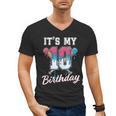 Baseball 10 Year Old Ice Cream Drip 10th Birthday Boys Men's V-Neck T-Shirt