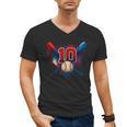 Baseball 10 Year Old Splash Drip 10th Birthday Boy Number 10 Men's V-Neck T-Shirt Baseball 10 Year Old Splash Drip 10th Birthday Boy Number 10 Men's V-Neck T-Shirt