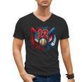 Baseball 12 Year Old Splash Drip 12th Birthday Boy Number 12 Men's V-Neck T-Shirt Baseball 12 Year Old Splash Drip 12th Birthday Boy Number 12 Men's V-Neck T-Shirt