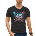 Baseball 45 Year Old Ice Cream Drip 45th Birthday Number 45 Men's V-Neck T-Shirt Baseball 45 Year Old Ice Cream Drip 45th Birthday Number 45 Men's V-Neck T-Shirt
