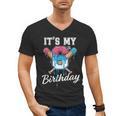 Baseball 6 Year Old Ice Cream Drip 6th Birthday Boy Number 6 Men's V-Neck T-Shirt