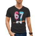 Baseball 67 Ice Cream Drip Six Seven Boys Men's V-Neck T-Shirt Baseball 67 Ice Cream Drip Six Seven Boys Men's V-Neck T-Shirt