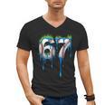 Baseball 67 Six Seven Gen Alpha Meme Blue Drip Boys Men's V-Neck T-Shirt Baseball 67 Six Seven Gen Alpha Meme Blue Drip Boys Men's V-Neck T-Shirt
