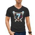 Baseball 7 Year Old Ice Cream Drip 7th Birthday Boy Number 7 Men's V-Neck T-Shirt Baseball 7 Year Old Ice Cream Drip 7th Birthday Boy Number 7 Men's V-Neck T-Shirt