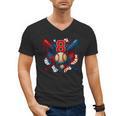 Baseball 8 Year Old Splash Drip 8th Birthday Boy Number 8 Men's V-Neck T-Shirt Baseball 8 Year Old Splash Drip 8th Birthday Boy Number 8 Men's V-Neck T-Shirt