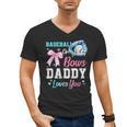 Baseball Or Bows Your Daddy Loves You Gender Reveal Matching Men's V-Neck T-Shirt Baseball Or Bows Your Daddy Loves You Gender Reveal Matching Men's V-Neck T-Shirt