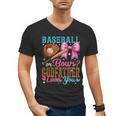 Baseball Or Bows Godfather Loves You Gender Reveal Men's V-Neck T-Shirt Baseball Or Bows Godfather Loves You Gender Reveal Men's V-Neck T-Shirt