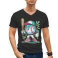 Baseball Character Cartoon Batter Drip Style Women Men Men's V-Neck T-Shirt Baseball Character Cartoon Batter Drip Style Women Men Men's V-Neck T-Shirt