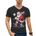 Baseball Christmas Santa Claus Batter Baseball Drip Men's V-Neck T-Shirt Baseball Christmas Santa Claus Batter Baseball Drip Men's V-Neck T-Shirt