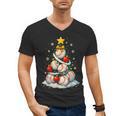 Baseball Christmas Tree Lights Santa Sport Player Lover Xmas Men's V-Neck T-Shirt Baseball Christmas Tree Lights Santa Sport Player Lover Xmas Men's V-Neck T-Shirt