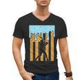 Baseball Drip Dripping Ice Cream Sport Player American Flag Men's V-Neck T-Shirt
