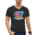 Baseball Drip Ice Cream 67 Graffiti Splash Melt Men's V-Neck T-Shirt Baseball Drip Ice Cream 67 Graffiti Splash Melt Men's V-Neck T-Shirt