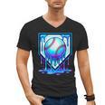Baseball Drip Ice Cream Blue Glow Melt Ball Graphic Men's V-Neck T-Shirt Baseball Drip Ice Cream Blue Glow Melt Ball Graphic Men's V-Neck T-Shirt