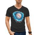 Baseball Drip Ice Cream Glove With Sprinkles Ball Boys Youth Men's V-Neck T-Shirt