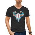 Baseball Drip Ice Cream Strong Character Men's V-Neck T-Shirt Baseball Drip Ice Cream Strong Character Men's V-Neck T-Shirt