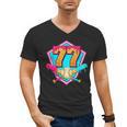 Baseball Drip Jersey Number 77 For Players & 77th Birthday Men's V-Neck T-Shirt Baseball Drip Jersey Number 77 For Players & 77th Birthday Men's V-Neck T-Shirt