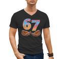 Baseball Drip Number 67 Player Six Seven Meme Men's V-Neck T-Shirt