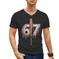 Baseball Drip Number 67 Sports Player Six Seven Meme Fan Men's V-Neck T-Shirt Baseball Drip Number 67 Sports Player Six Seven Meme Fan Men's V-Neck T-Shirt