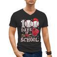 Baseball Happy 100 Days Of School Boy Girl Kid Teacher Men's V-Neck T-Shirt