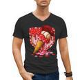 Baseball Heart Valentine Baseball Ice Cream Drip Boys Girls Men's V-Neck T-Shirt