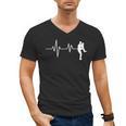 Baseball Heartbeat Pitcher Position Simple Line Art Men's V-Neck T-Shirt Baseball Heartbeat Pitcher Position Simple Line Art Men's V-Neck T-Shirt