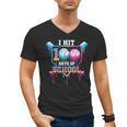 Baseball Ice Cream Drip I Hit 100 Days Of School Boys Kids Men's V-Neck T-Shirt