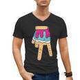 Baseball Ice Cream Drip Home Plate Glove Respect Drip 2 Side Men's V-Neck T-Shirt Baseball Ice Cream Drip Home Plate Glove Respect Drip 2 Side Men's V-Neck T-Shirt