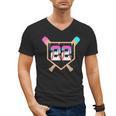 Baseball Ice Cream Drip Number 22 Player 22nd Birthday Men's V-Neck T-Shirt Baseball Ice Cream Drip Number 22 Player 22nd Birthday Men's V-Neck T-Shirt