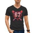 Baseball Ice Cream Drip Number 67 Meme Valentine Couple Love Men's V-Neck T-Shirt