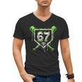 Baseball Ice Cream Drip Number 67 Player 67th Birthday Kids Men's V-Neck T-Shirt Baseball Ice Cream Drip Number 67 Player 67th Birthday Kids Men's V-Neck T-Shirt