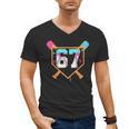 Baseball Ice Cream Drip Number 67 Player Six Seven Meme 6 7 Men's V-Neck T-Shirt Baseball Ice Cream Drip Number 67 Player Six Seven Meme 6 7 Men's V-Neck T-Shirt