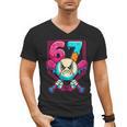 Baseball Ice Cream Drip Number 67 Six Seven Meme 67 Men's V-Neck T-Shirt Baseball Ice Cream Drip Number 67 Six Seven Meme 67 Men's V-Neck T-Shirt