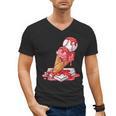 Baseball Ice Cream Drip Youth Strawberry Baseball Red Men's V-Neck T-Shirt Baseball Ice Cream Drip Youth Strawberry Baseball Red Men's V-Neck T-Shirt