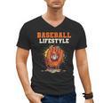 Baseball Lifestyle Ice Cream Drip Baseball Glove Crossed Bat Men's V-Neck T-Shirt Baseball Lifestyle Ice Cream Drip Baseball Glove Crossed Bat Men's V-Neck T-Shirt