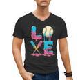 Baseball Love Drip Ice Cream Colorful Baseball Men's V-Neck T-Shirt