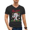 Baseball Mama Christmas Santa Hat Xmas Softball Mom Men's V-Neck T-Shirt