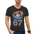 Baseball Player 67 Number 67th Sports Ice Cream Drip Men's V-Neck T-Shirt
