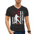 Baseball Silhouette Heart USA Flag Hearts American Boys Kids Men's V-Neck T-Shirt Baseball Silhouette Heart USA Flag Hearts American Boys Kids Men's V-Neck T-Shirt