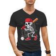 Baseball Skeleton Halloween Playing Men's V-Neck T-Shirt Baseball Skeleton Halloween Playing Men's V-Neck T-Shirt