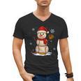 Baseball Snowman Merry Christmas Holiday Sports Xmas Pajamas Men's V-Neck T-Shirt Baseball Snowman Merry Christmas Holiday Sports Xmas Pajamas Men's V-Neck T-Shirt