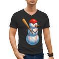 Baseball Snowman Merry Christmas Xmas Pajamas Men Women Kids Men's V-Neck T-Shirt Baseball Snowman Merry Christmas Xmas Pajamas Men Women Kids Men's V-Neck T-Shirt