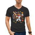 Baseball Turkey 67 Meme Thanksgiving For Boys Toddlers Kid Men's V-Neck T-Shirt