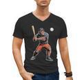Bigfoot Playing Baseball Boys Kids Men Baseball Player Men's V-Neck T-Shirt Bigfoot Playing Baseball Boys Kids Men Baseball Player Men's V-Neck T-Shirt