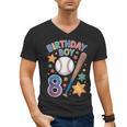 Birthday Boy 8th Birthday Baseball Men's V-Neck T-Shirt Birthday Boy 8th Birthday Baseball Men's V-Neck T-Shirt