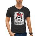 Bleached Memaw Life Soccer Messy Bun Baseball Game Day Men's V-Neck T-Shirt
