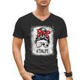 Bleached Tia Life Soccer Messy Bun Baseball Game Day Men's V-Neck T-Shirt Bleached Tia Life Soccer Messy Bun Baseball Game Day Men's V-Neck T-Shirt